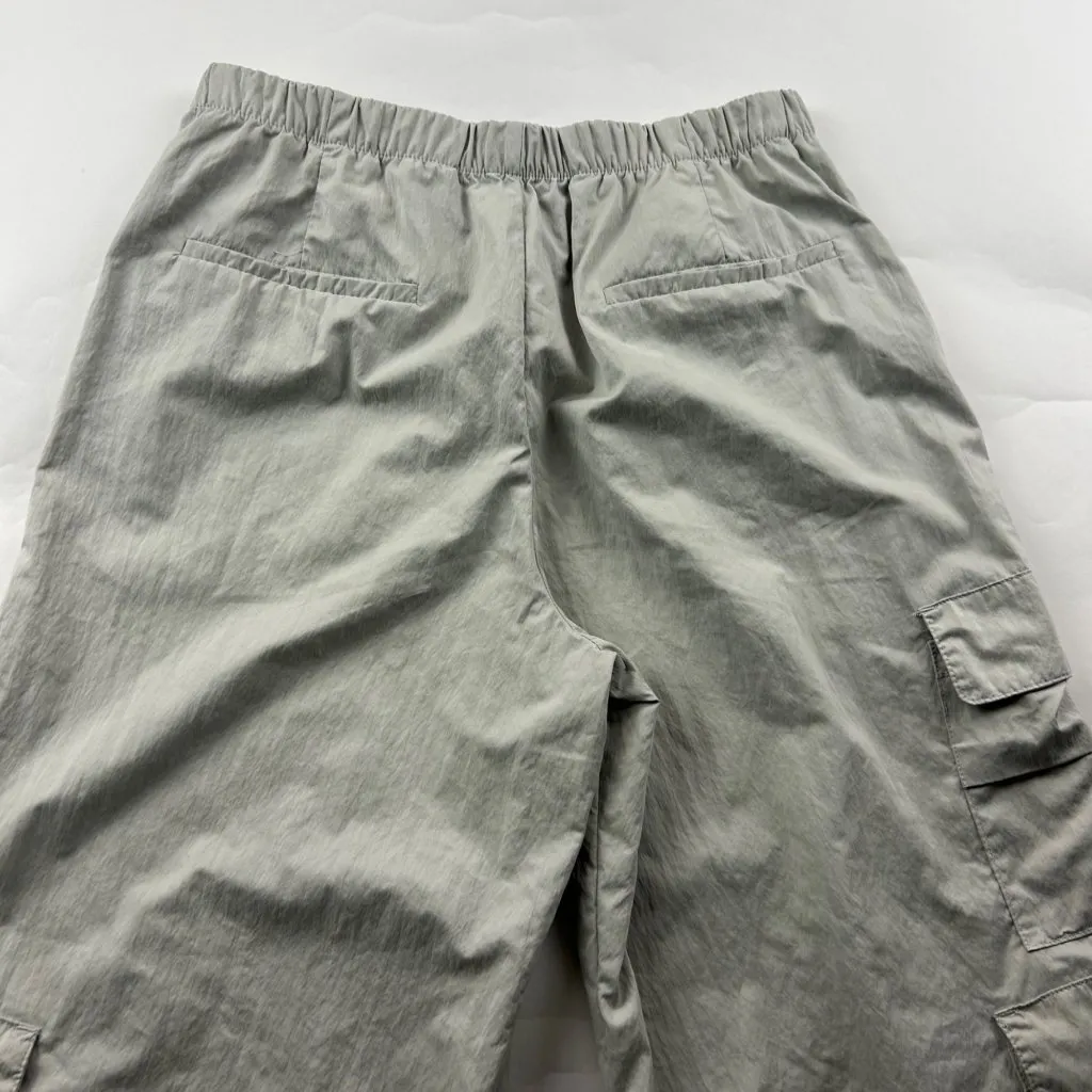 Zara Gray Sand Lightweight Canvas Wide Leg Cargo Pant M - Image 7