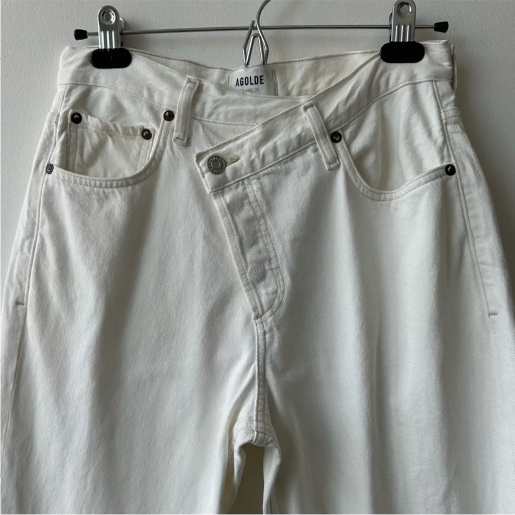 AGolde Crisscross Jeans Cream - Image 12