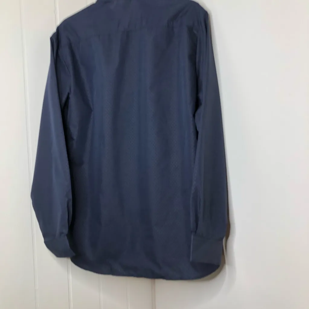 Long Sleeve Buttonup Navy Blue Blouse w/Collar Size undefined - Image 2