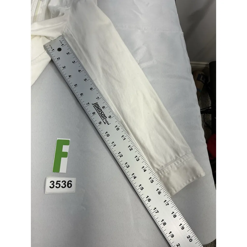 Womans Chicos Size 0 (xs) White Full Zip Jean Jacket - Image 8