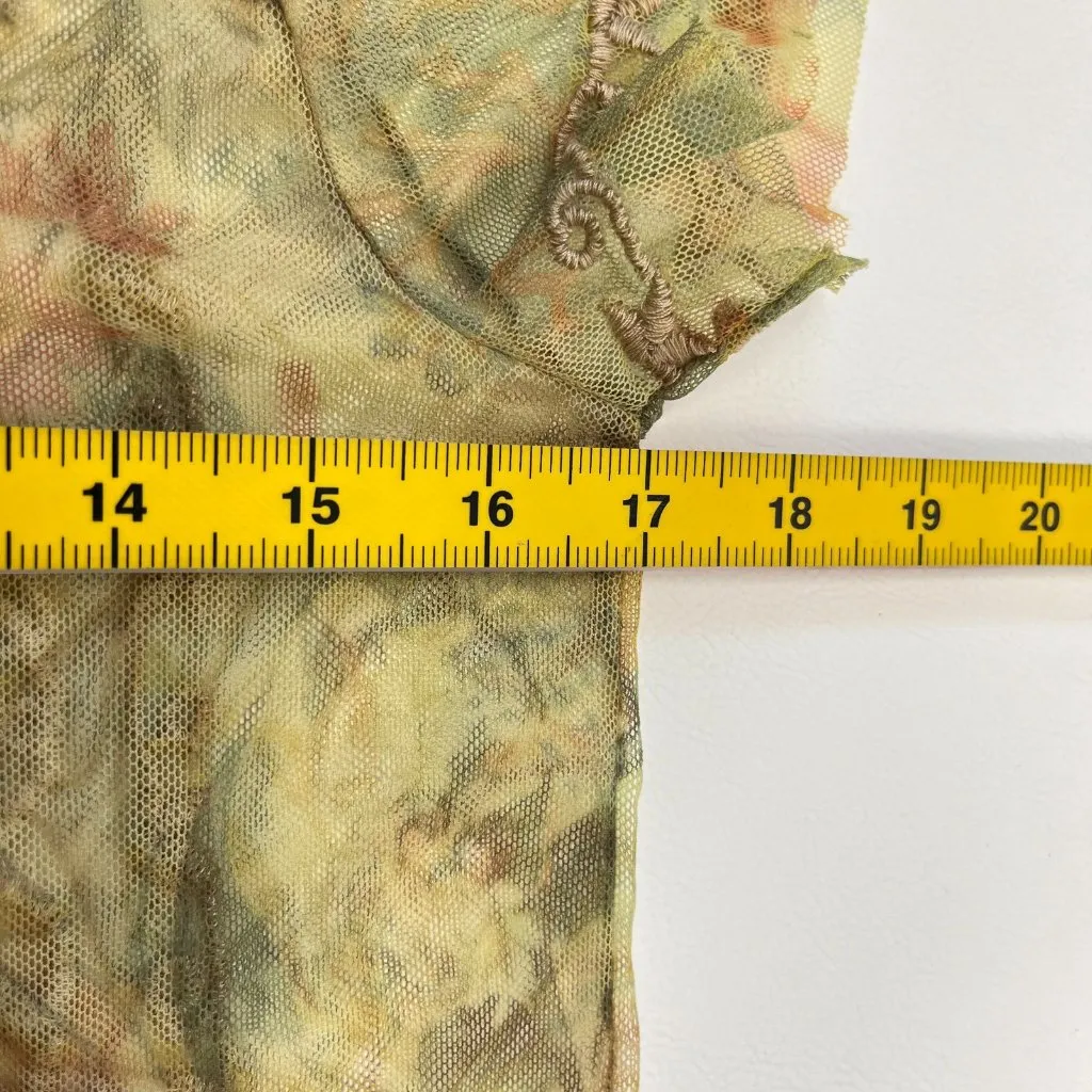 NWOT Johnny Was Arisoe Floral Mesh Embroidered Maxi Dress Green Orange Size S - Image 13