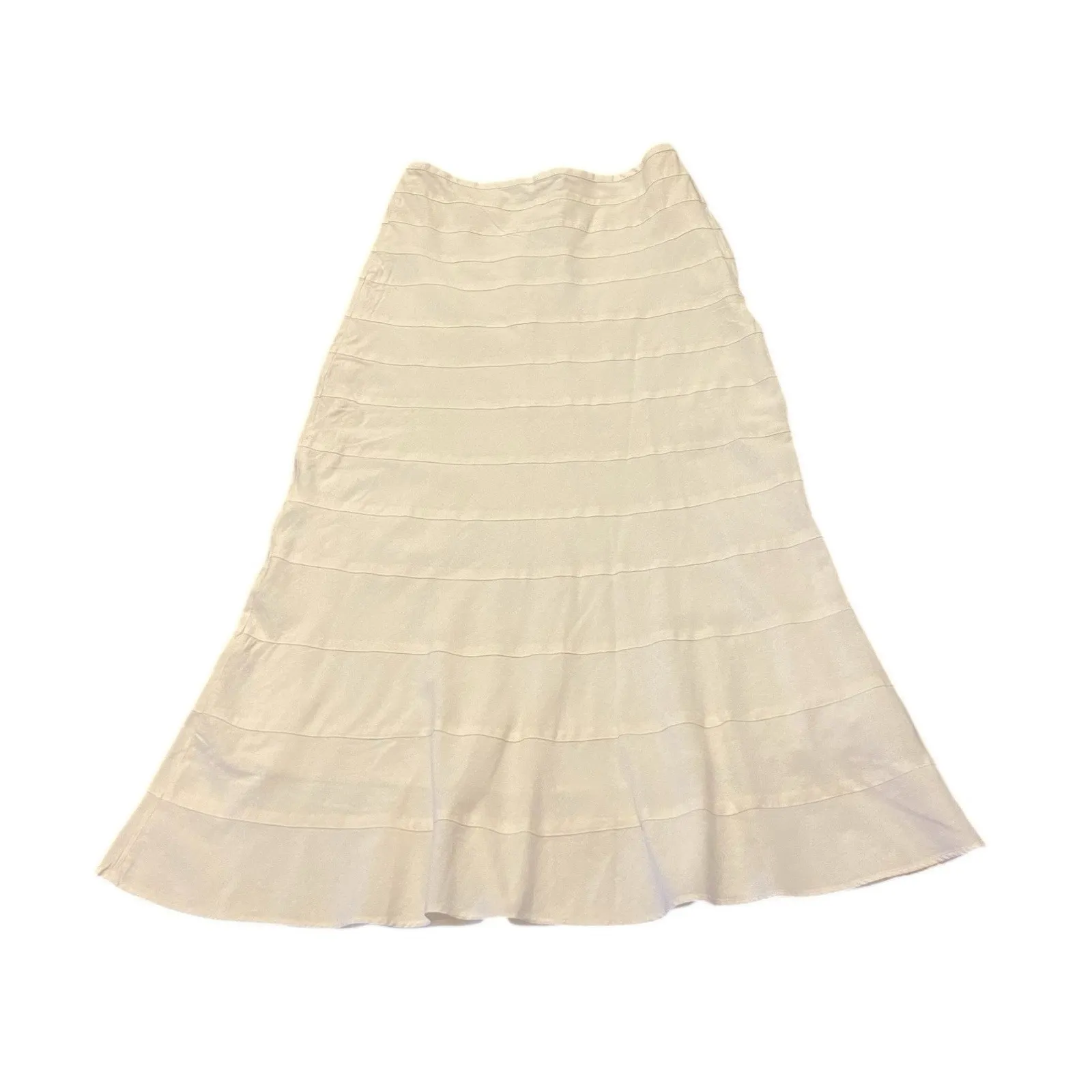 Soft Surroundings Terah Maxi Skirt Petite S Ivory Tier Panel Flare Linen NWT - Image 3