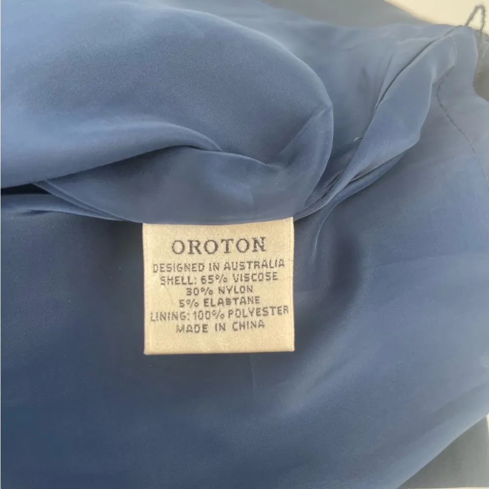 OROTON Skirt Size US 6 Blue Double Belted Luxury Designer Australia Office Work - Image 12