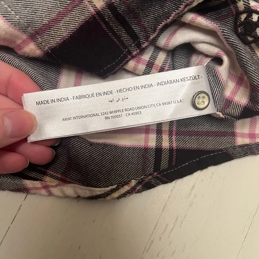 Ariat Rebar Shirt Women Small Plaid Flannel Button Down‎ Workwear Dura Stretch - Image 5