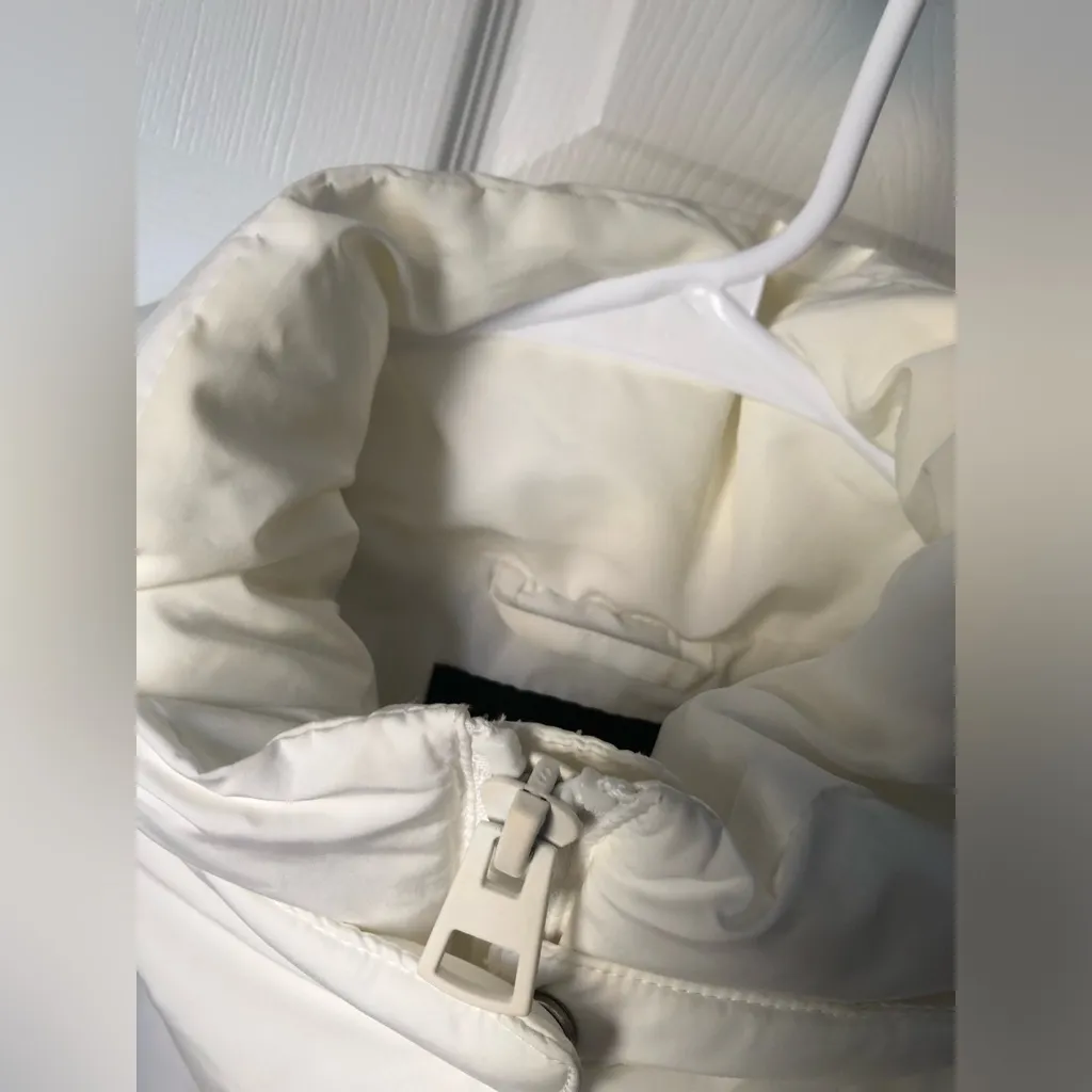 Zara oversized puffer hoodie vest side pockets full zip up women size S-M - Image 5