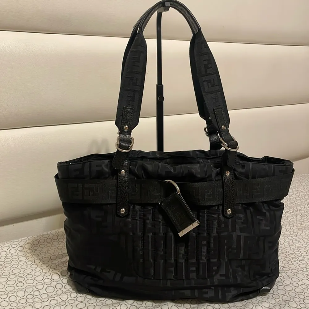 Fendi Black Zucca Tote Bag - Image 10