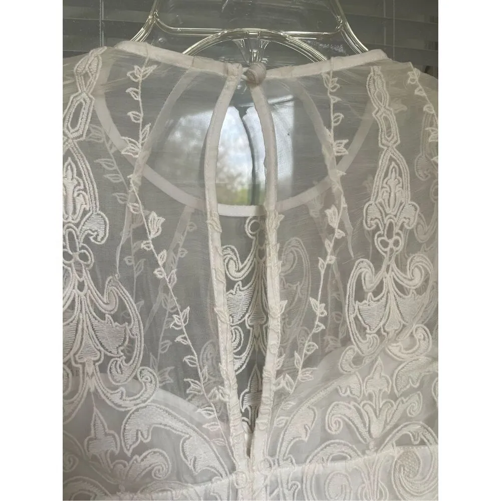 NWT Dolce Vita Kloey Silk Embroidery Dress Ivory Sz S. Formal Bridal cocktail - Image 8