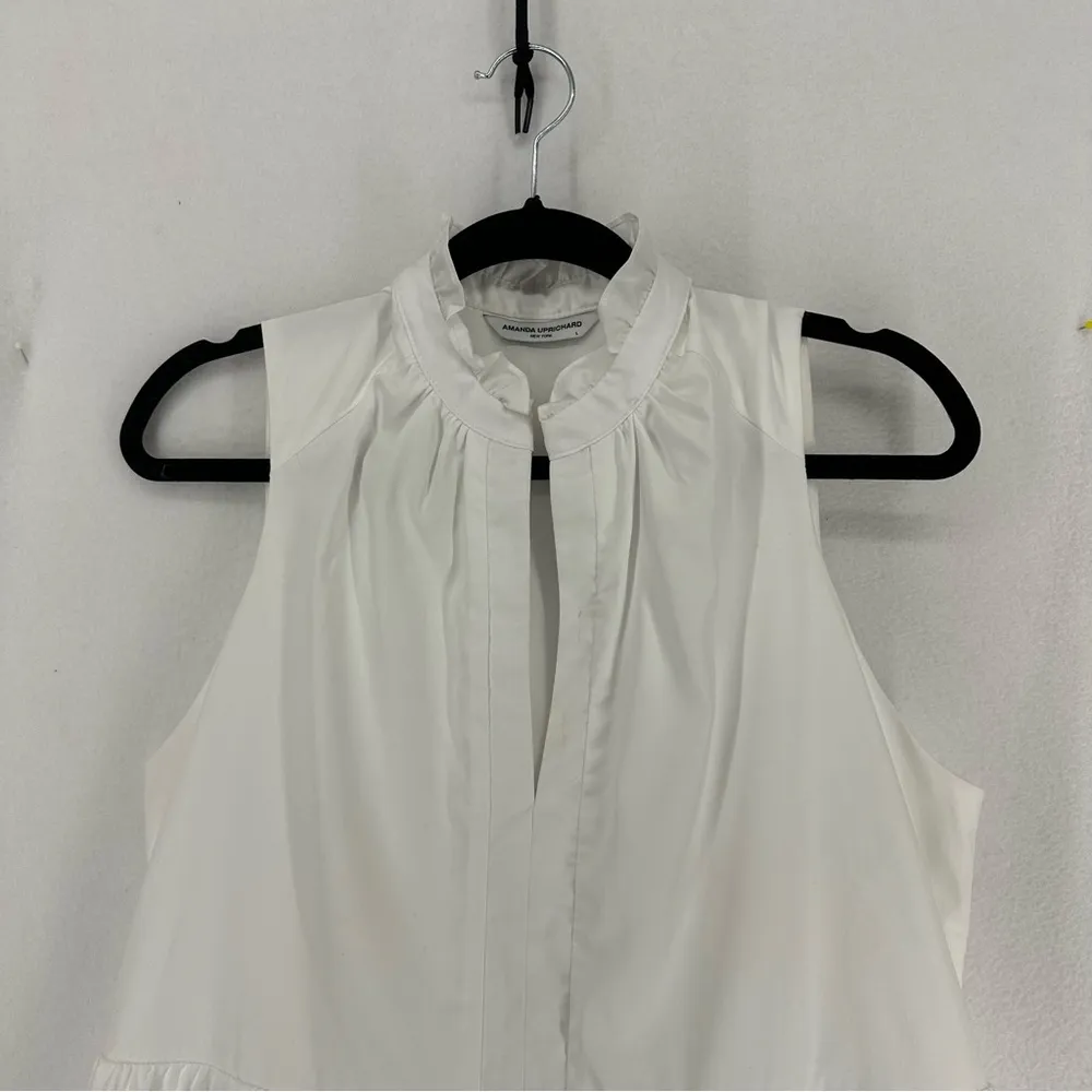 Amanda Uprichard Sleeveless Saffron Dress Womens Large White - Image 2