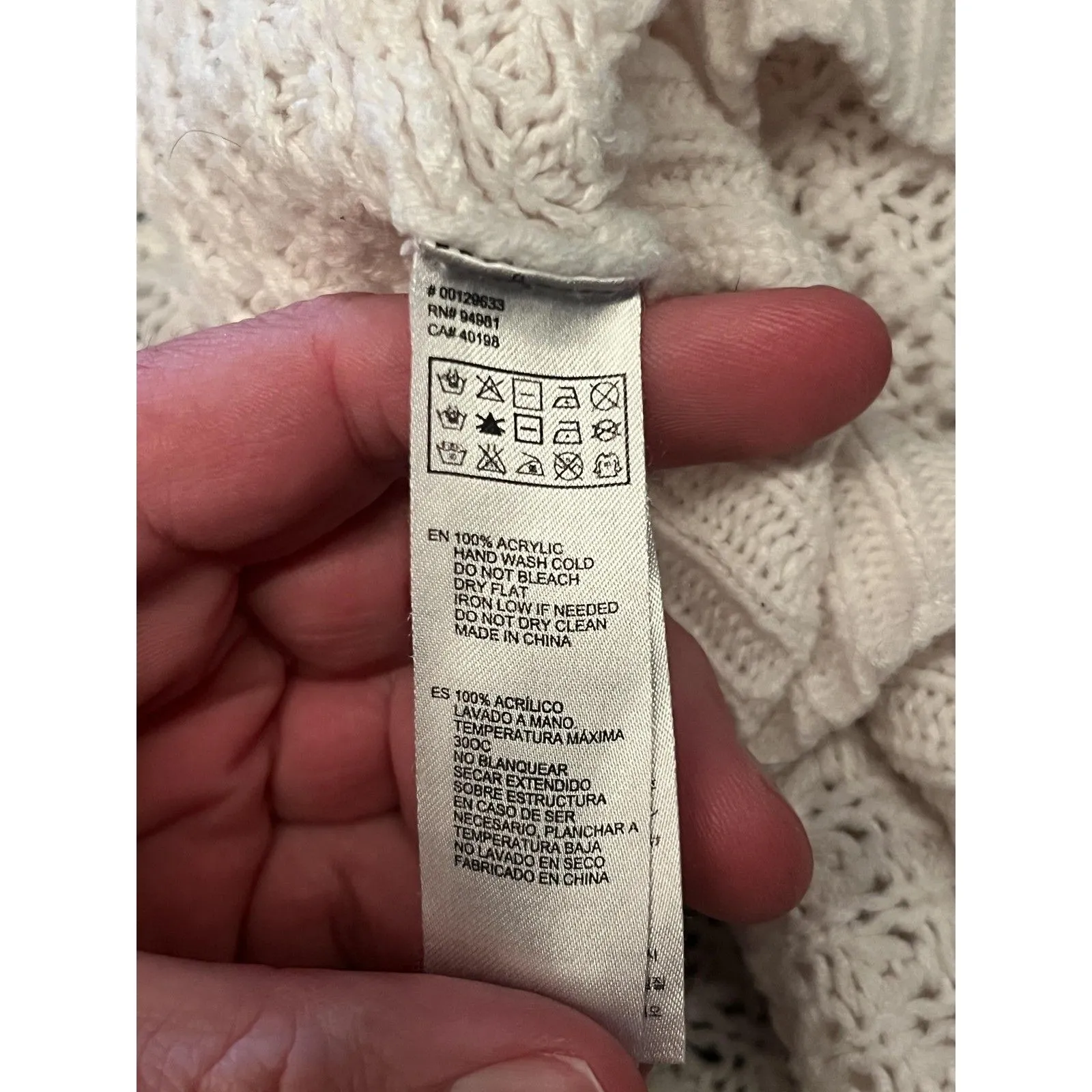 Forever 21 Sweater Cardigan Womens Medium White Open Knit Pockets Long Sleeve - Image 7