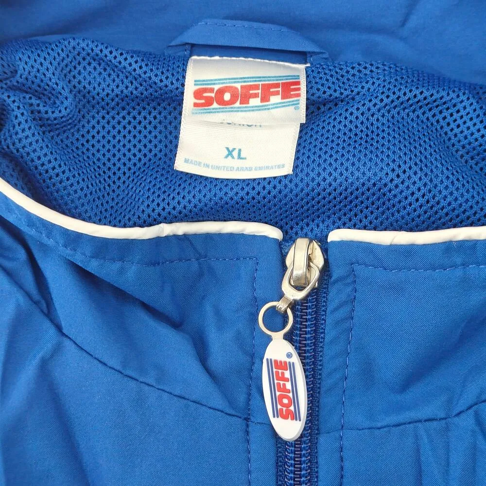 Vintage Soffe Windbreaker Track Jacket Full Zip Blue Vented Junior Xlarge - Image 2