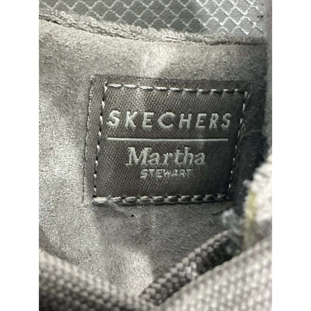 Womans Sketchers Martha Stewart Size 10 Taupe Suede Lace Up Platform Sneakers - Image 8