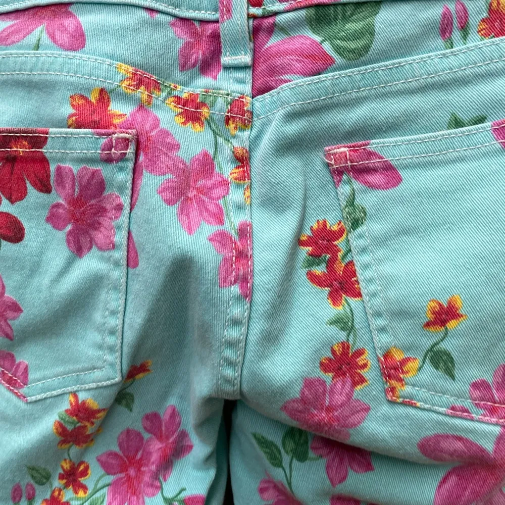 Carmar Aqua Floral Stretch Lowrise Jeans Size 29 Blue - Image 8