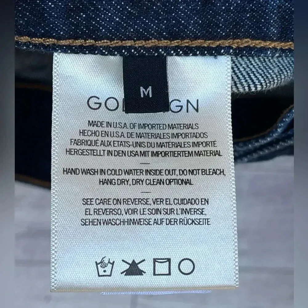 Goldsign The Pleat Cropped Denim Jacket size medium Blue - Image 10