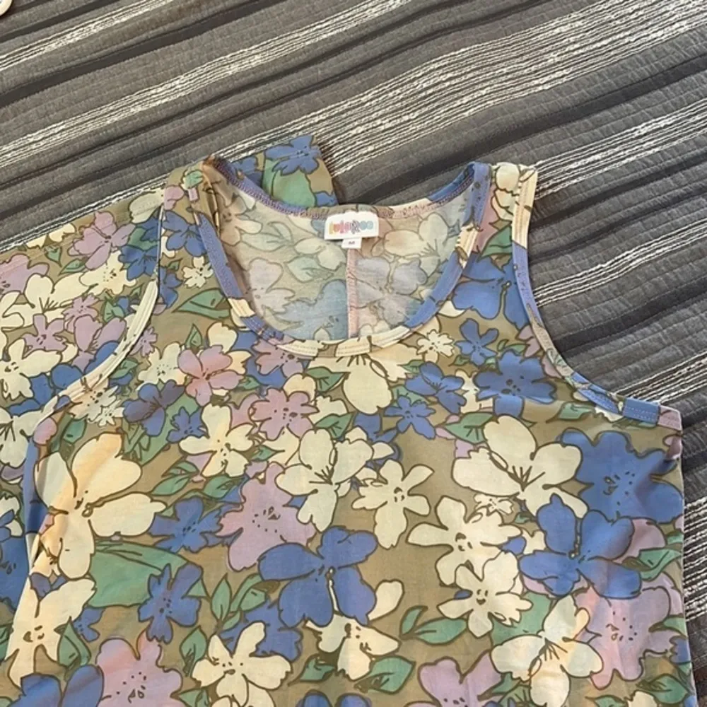 Lularoe Dani Summer Floral Sleeveless Floor Length Dress Size Med EUC #4750 - Image 5
