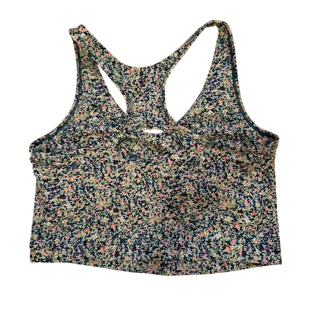 Sage Collective Women's Floral Racerback Sports Bra Medium Multicolor - Image 2