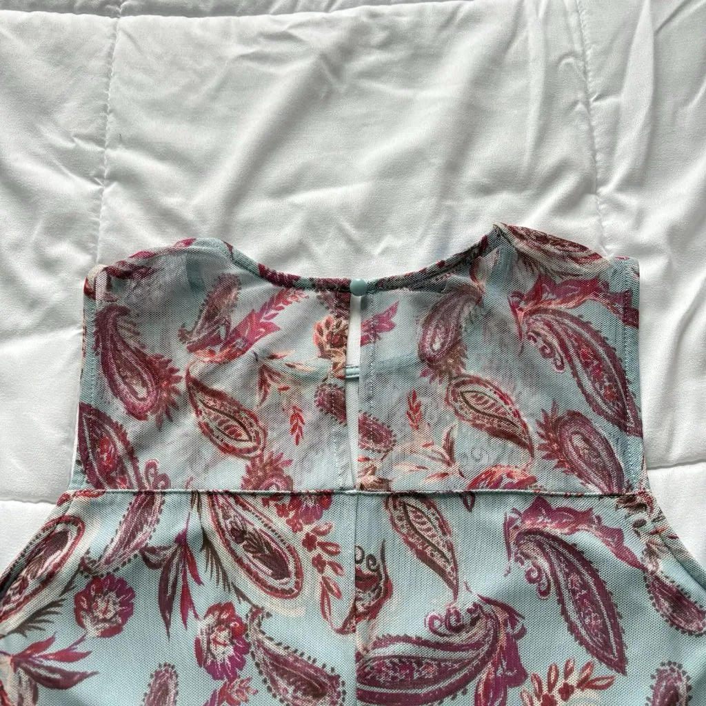 Apt 9 Womens Size Medium Blue Tank Top Blouse Paisley Officechic Corpcore City - Image 10