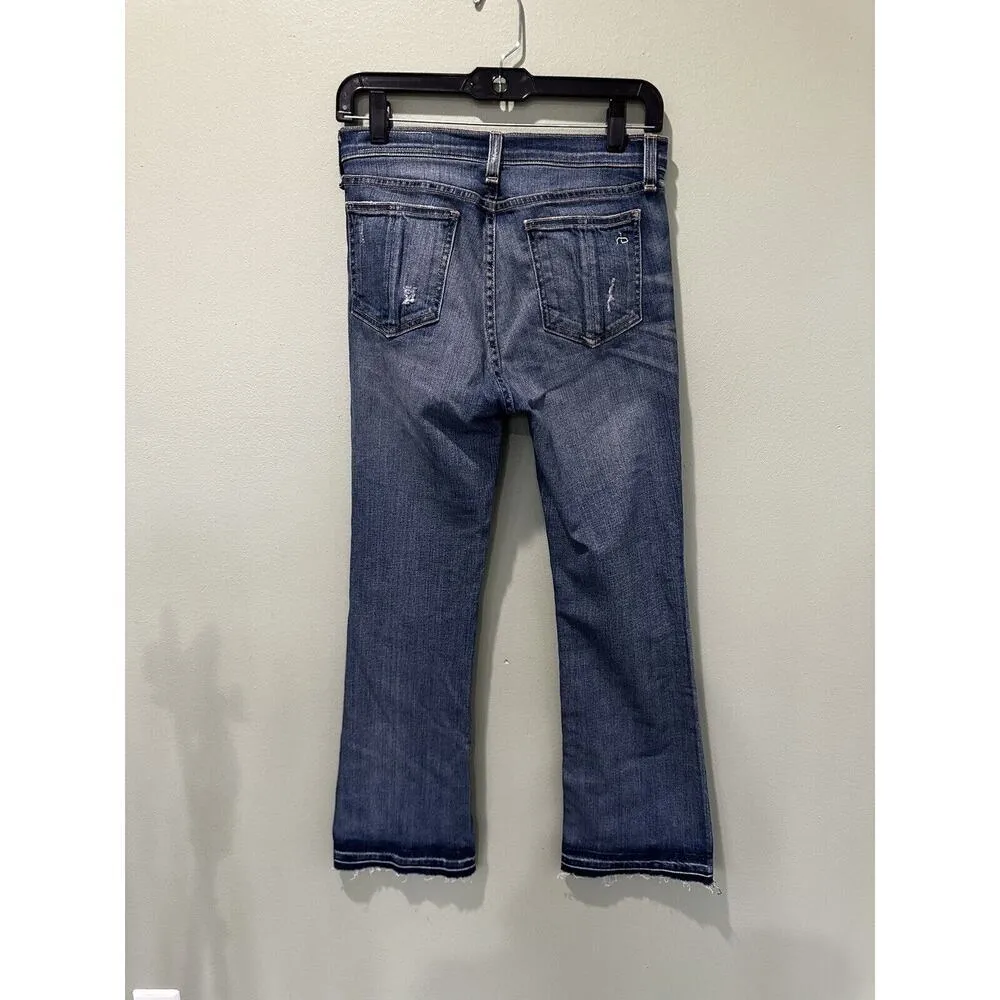 Rag & Bone Women’s Jeans Sz 27x 25 Frayed Hem Cropped High Rise Distressed​ - Image 5