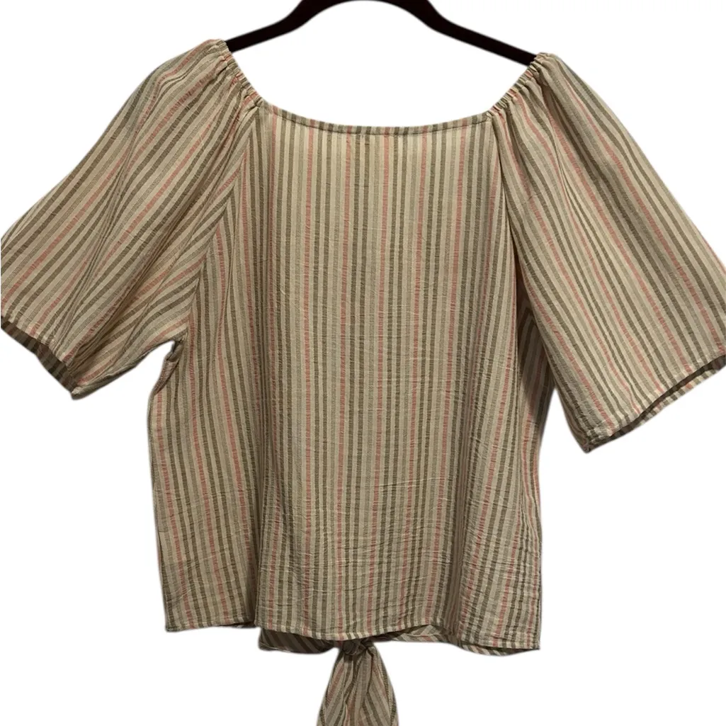 NWOT Ava James Tie Front Boxy Crop Top Small - Image 2