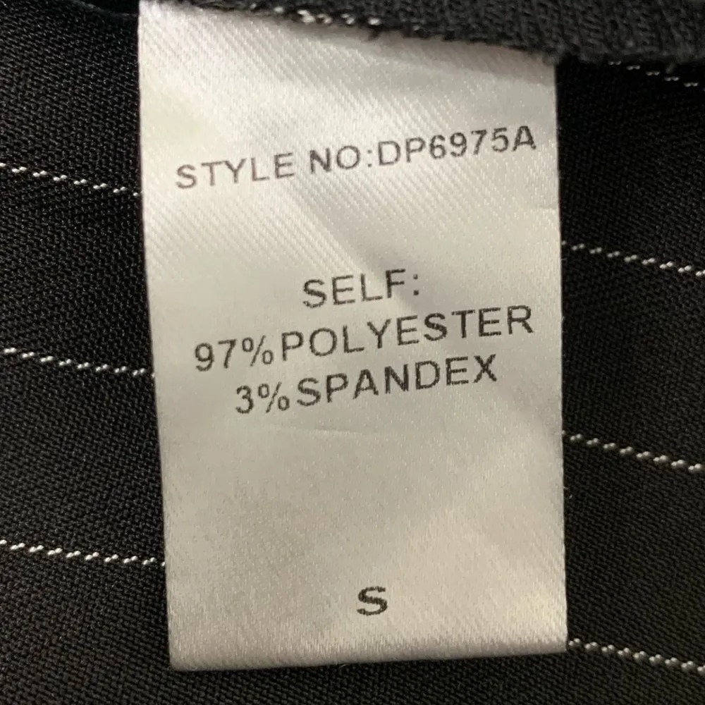 Rehab Women’s Black White Stripe High-Waisted Wide Leg Paper Bag Pants - Image 9