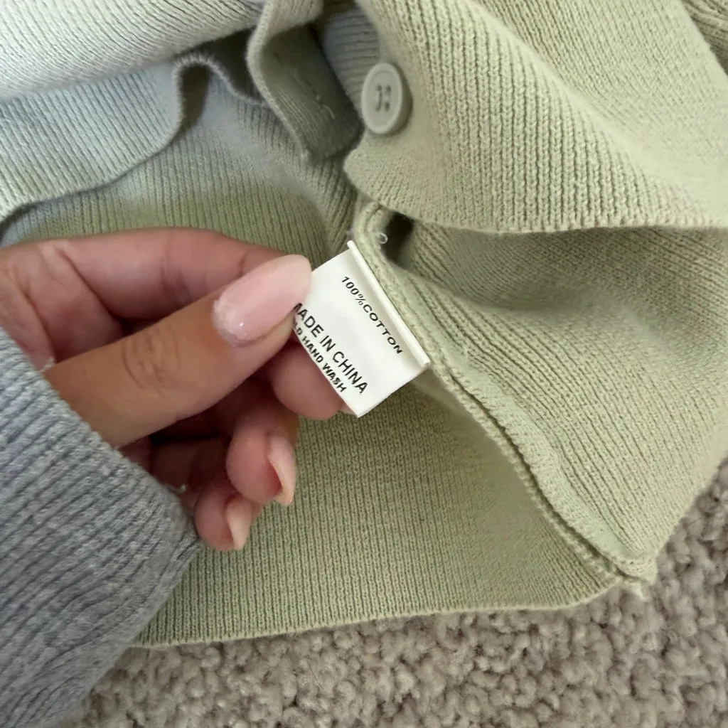 Princess Polly  pastel green cropped cardigan - Image 5