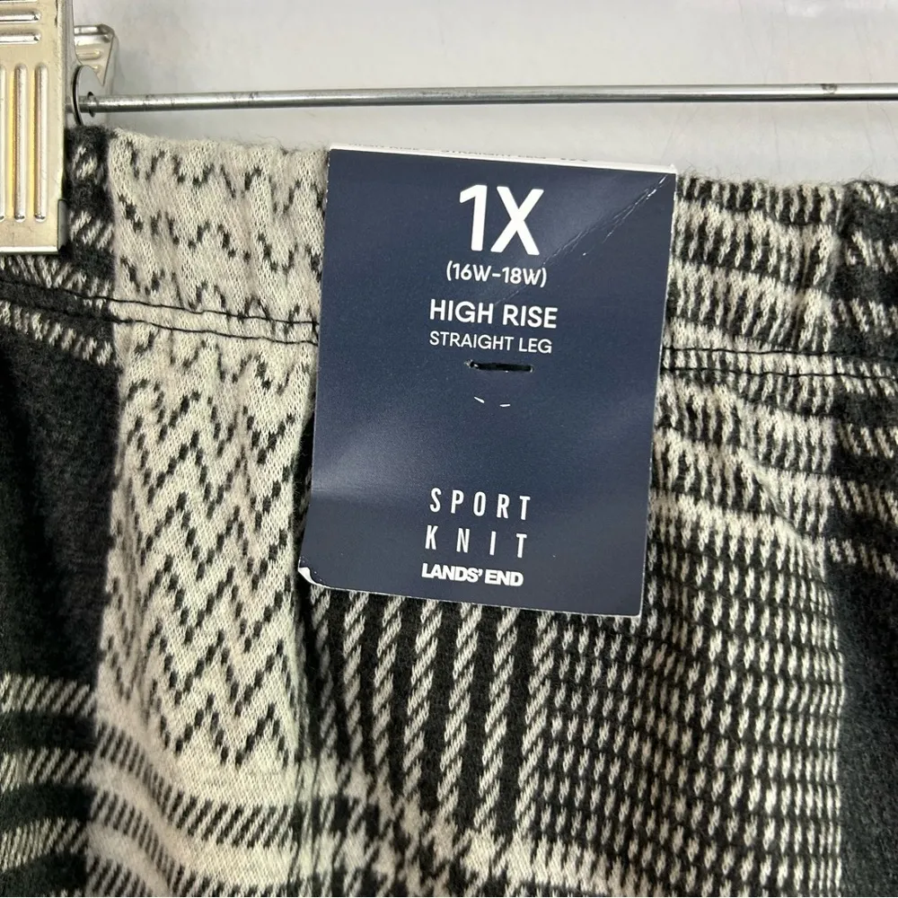 NWT Lands End High Rise Straight Leg Plaid Sport Knit Pants Size 1X 16-18 - Image 10