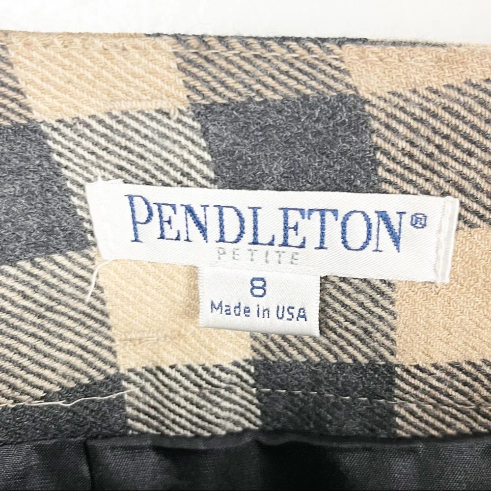 Pendleton  100% Virgin Wool Lined Plaid Pencil Skirt, Size 8 - Image 3