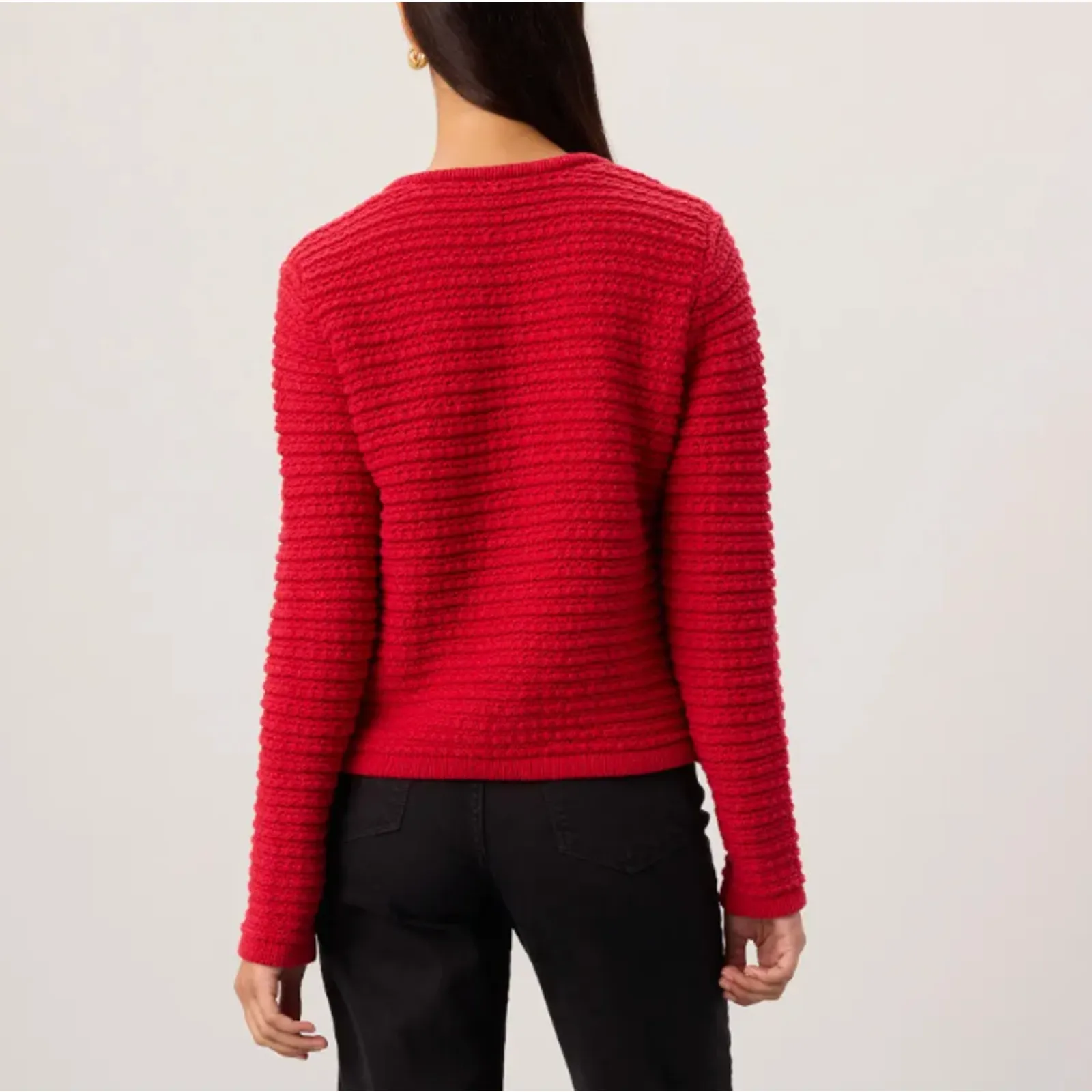 CeCe Red Cardigan Sweater SMALL Blazer Preppy Ladies Who Lunch $119 - Image 2