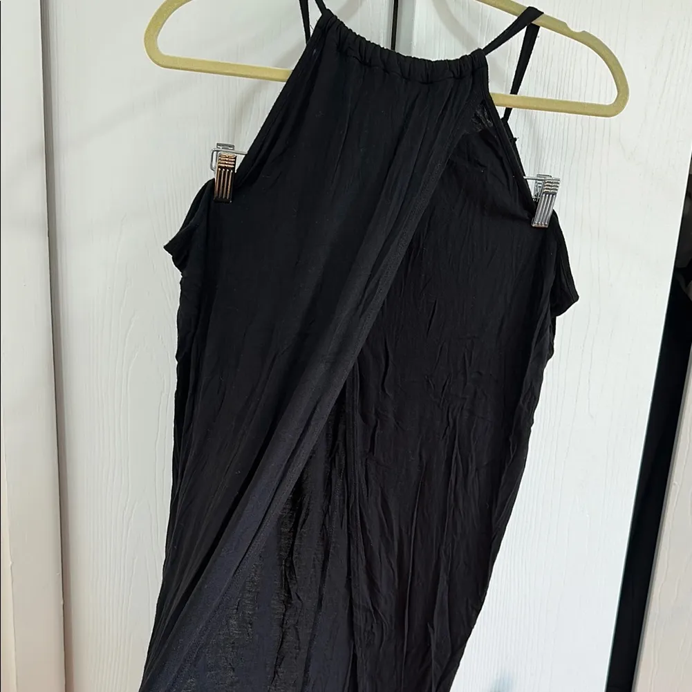 Black wrap halter swimsuit coverup Size L - Image 3