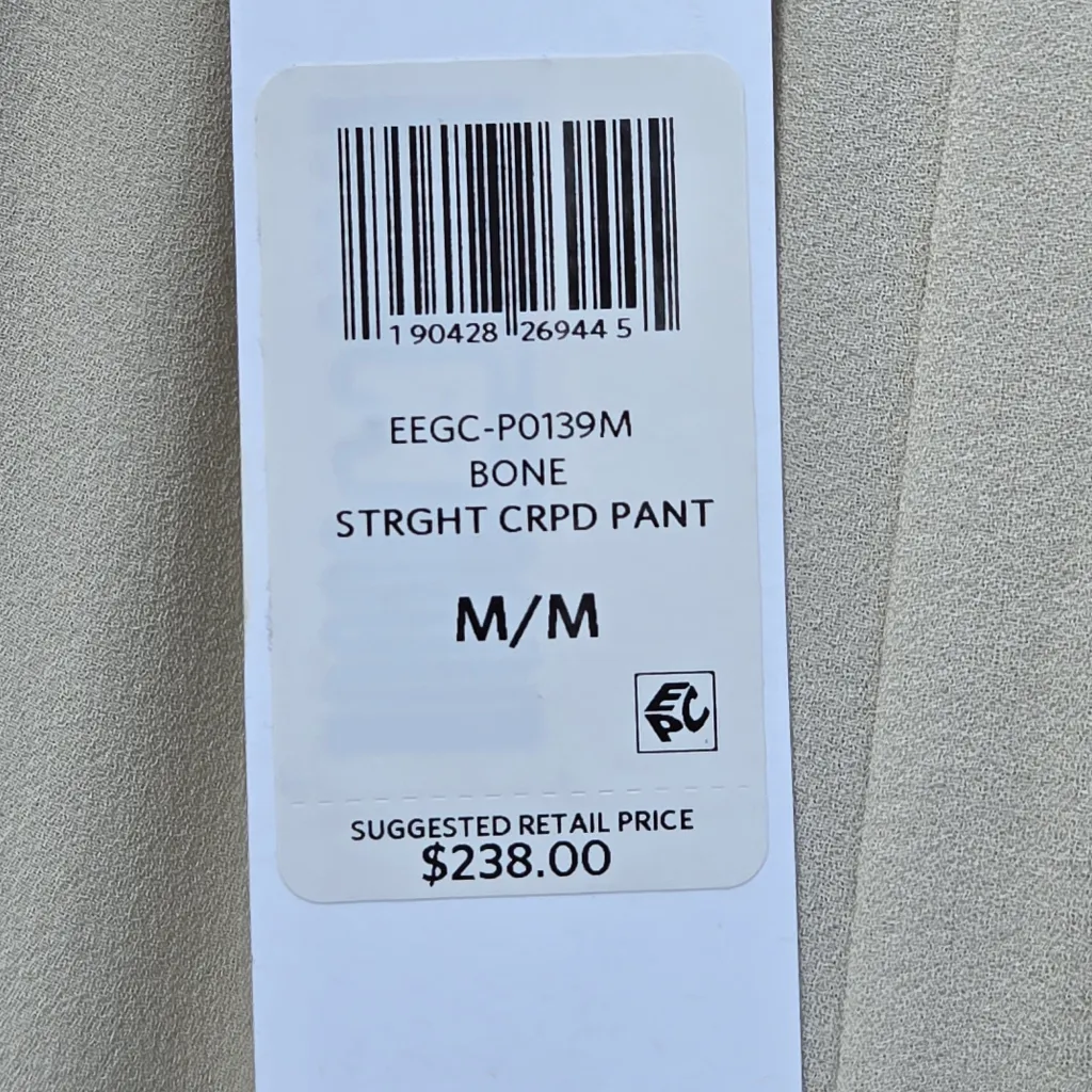 NWT Eileen Fisher Silk Georgette Crepe Lantern Pant Bone M - Image 8