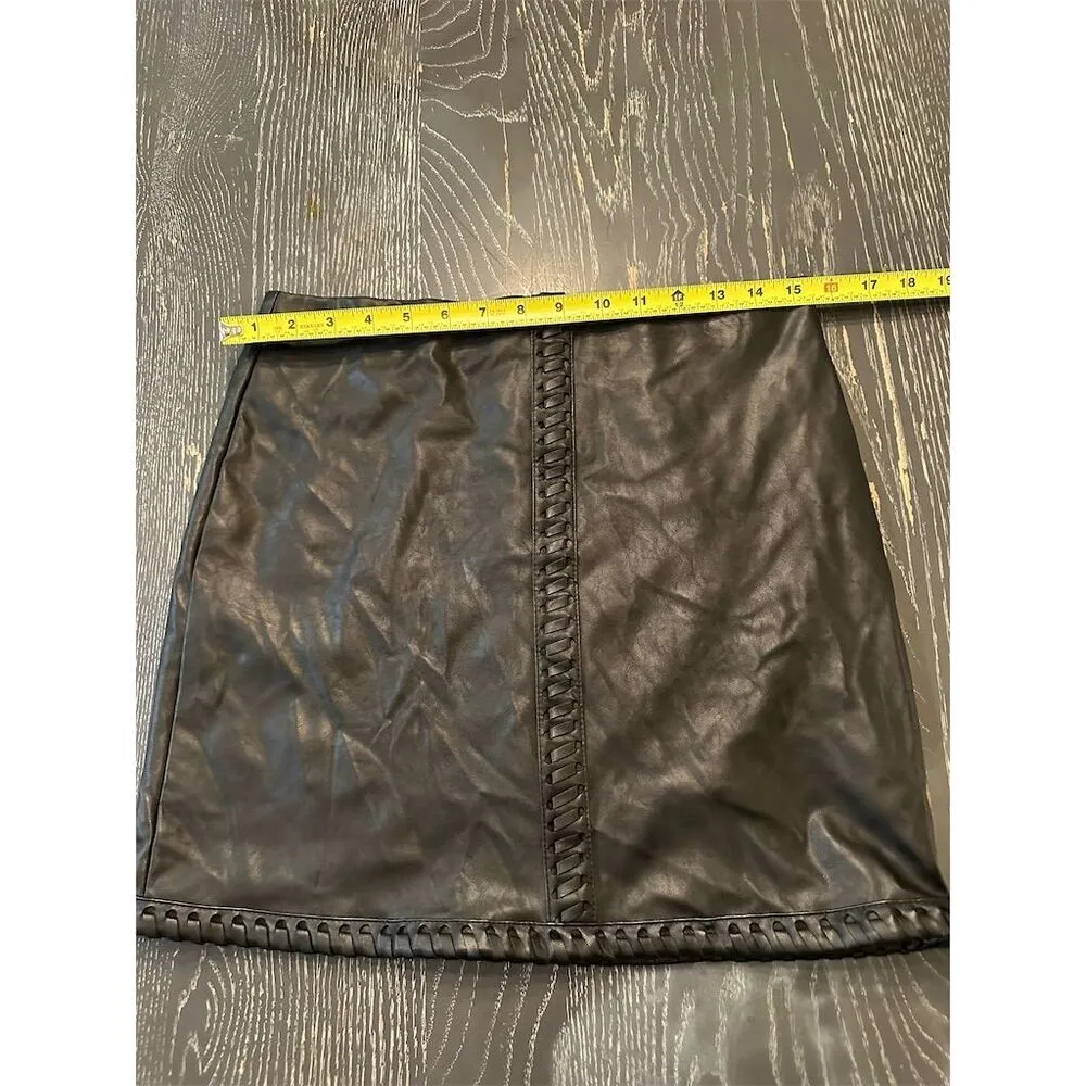 INC Women's Faux Leather Black Mini Skirt Size PS Petites - Image 5