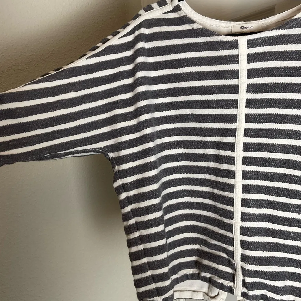 Madewell Striped 100% Cotton Blouse size medium - Image 6