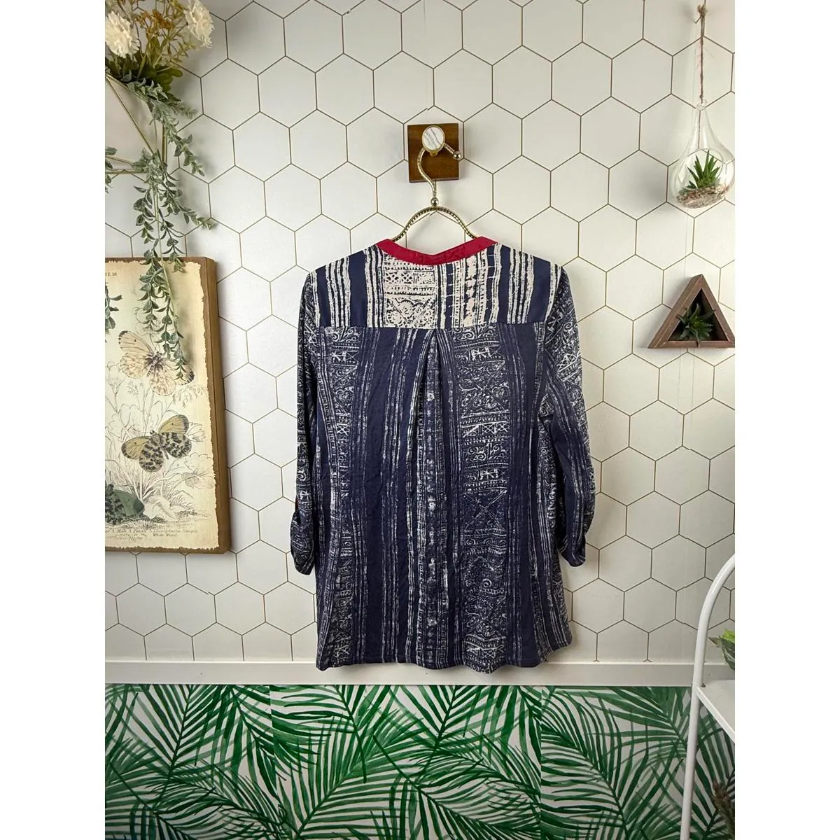 TINY by Anthropologie Red and Navy Neomia Embroidered Tunic - Image 4