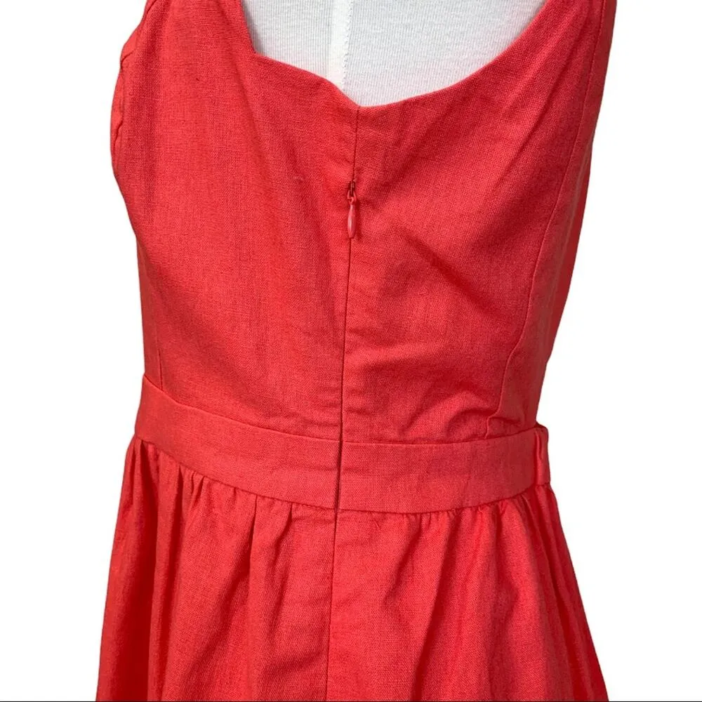 Market & Spruce NEW Halter Dress Linen Coral Linen Cotton Women's Size Medium - Image 13
