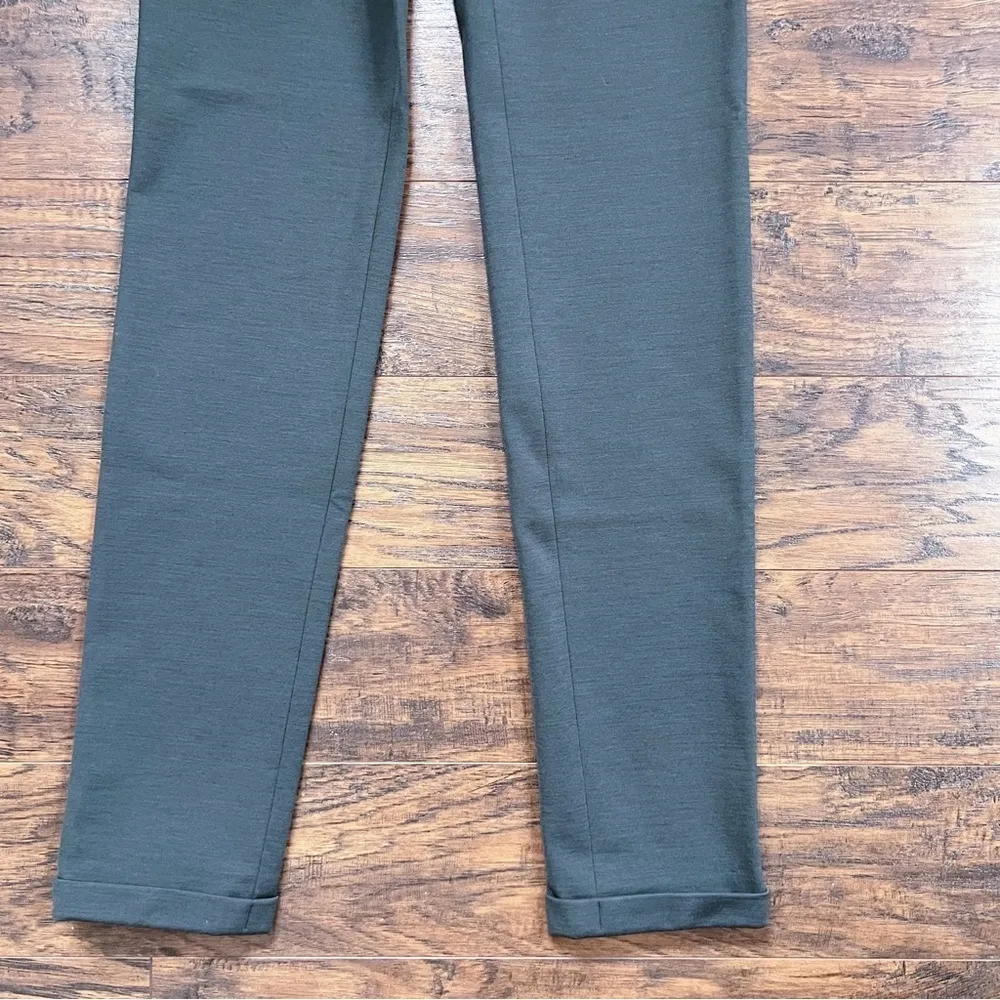 JIL SANDER • grey stretch wool pants slim high waist cuffed trouser ponte knit - Image 5