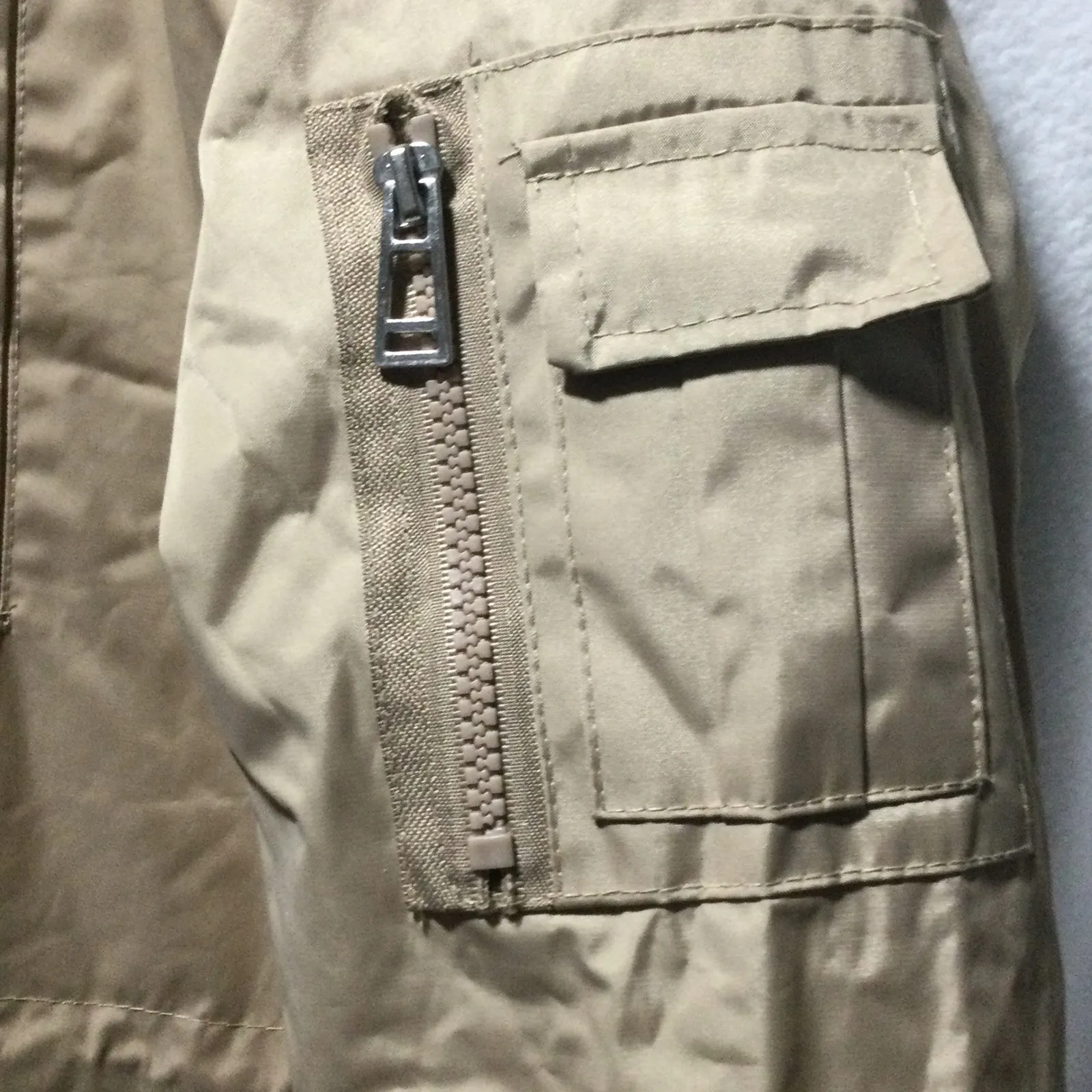 Bella Donna Moda Italiana Beige Quilted Lined Parka Jacket with Faux Fur Hood XL Tan - Image 4