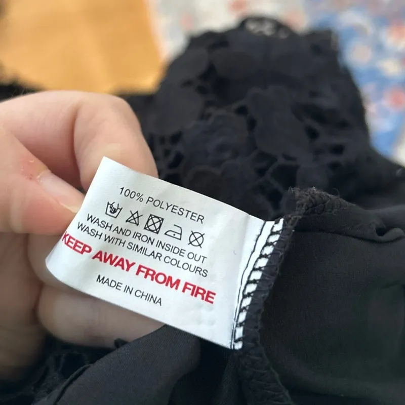 PrettyLittleThing Black Illusion Lace Long Sleeve Mini Dress Whimsygoth - Image 8