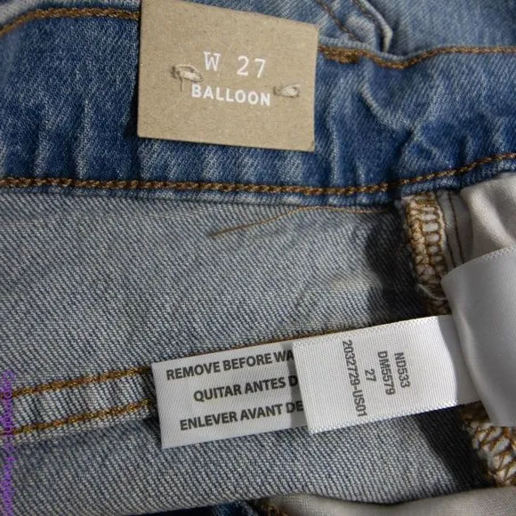 NEW Madewell USA-made Balloon Jeans‎ in Whistler Wash, 27 - Image 13
