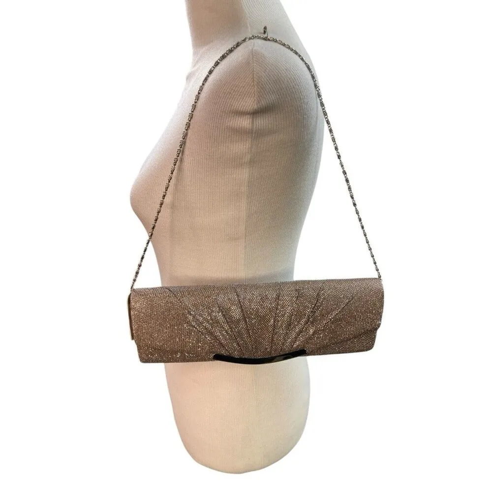 New Jessica McClintock Baguette Purse Champagne Sparkle Party Cocktail Wedding - Image 2