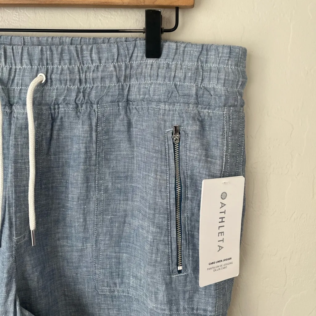 NWT Athleta Cabo linen joggers chambray blue 16 - Image 7