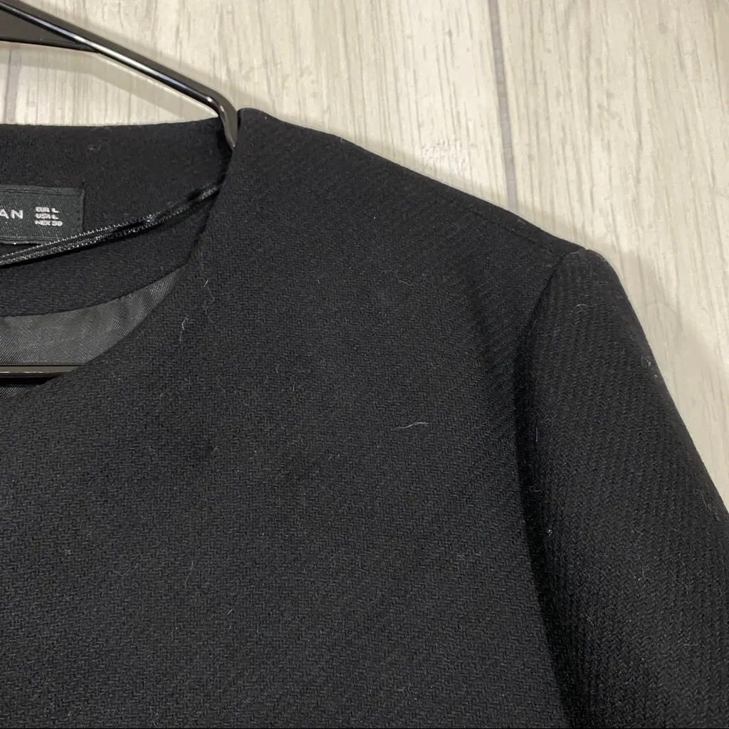 Zara Wool Blend Coat with Tassel Detail On The Waist size L Large - Image 12