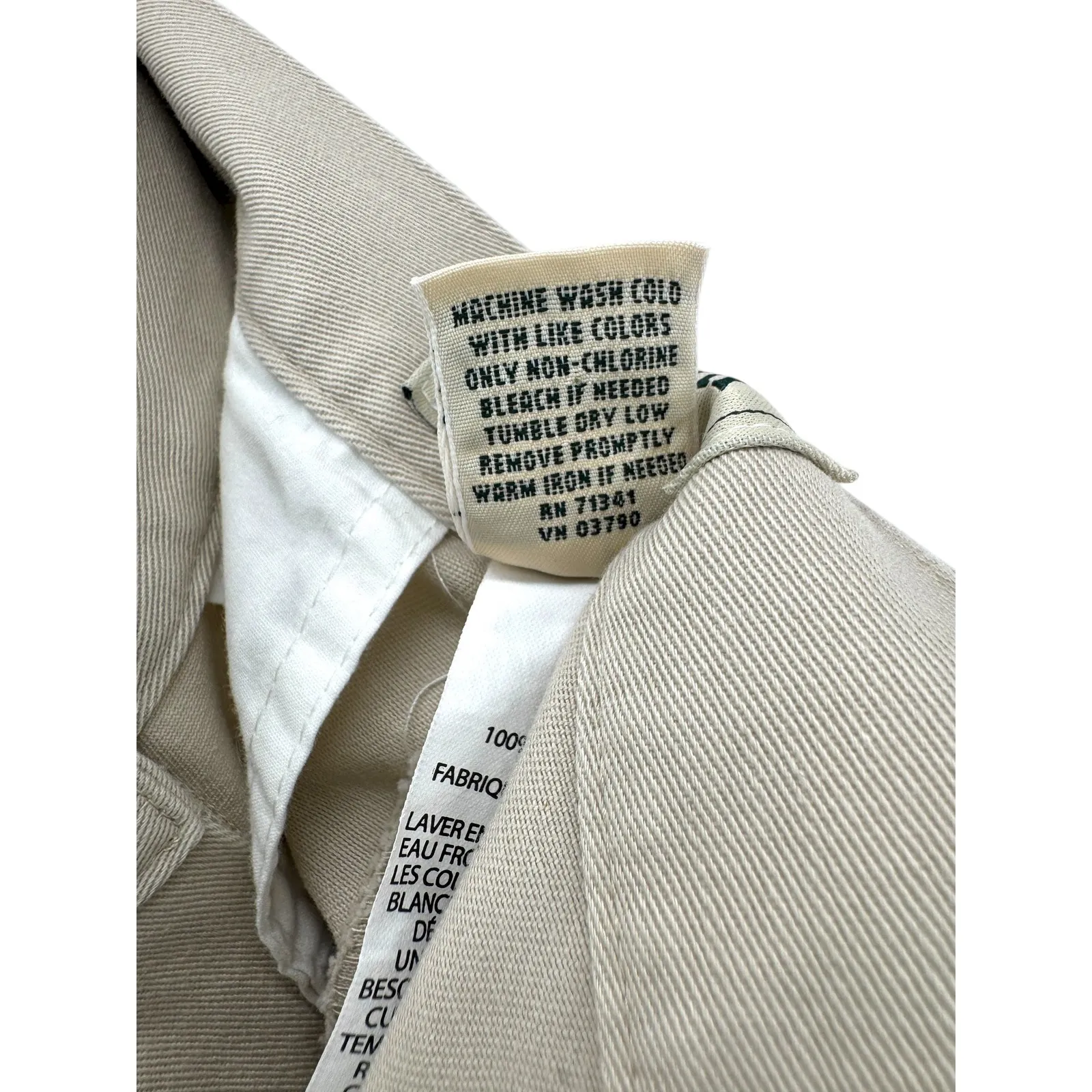 LL Bean Women's Size 4 Regular‎ Khaki Straight Leg Cotton Pants Original Fit Tan - Image 6