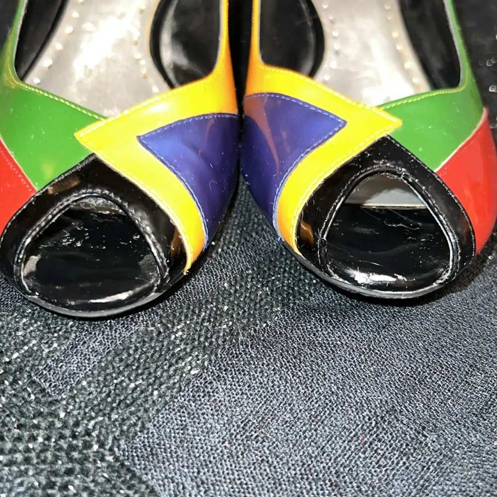 Size 7.5 Peeptoe Colorblock Wedges - Image 11