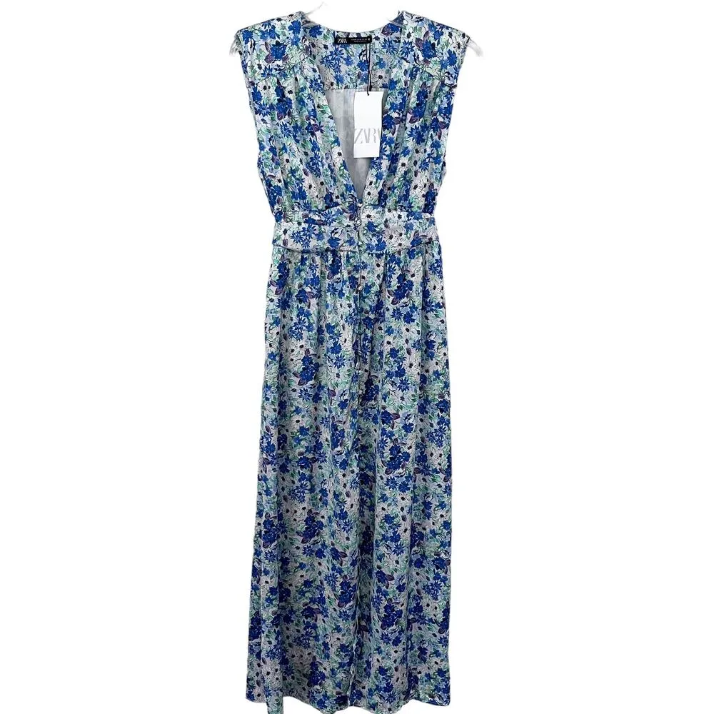 Zara floral printed sleeveless midi dress size Medium - Image 11