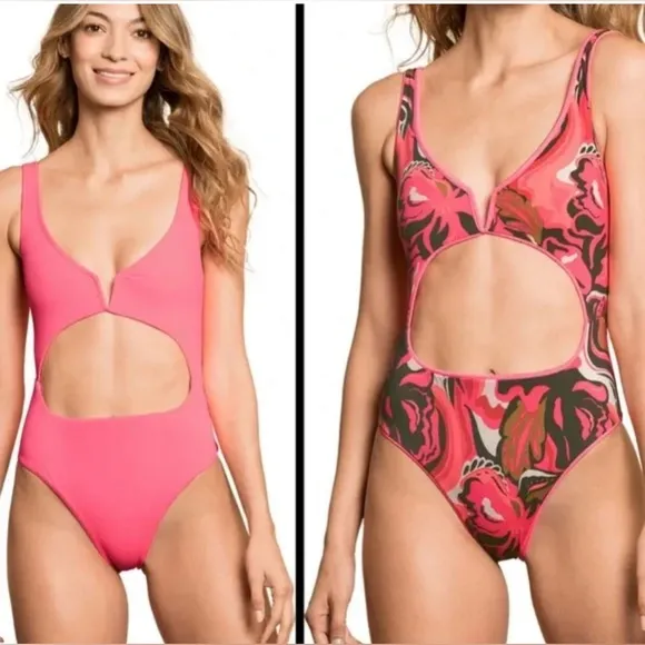 Maaji Coral Lava Reversible Cut-out One-Piece Swimsuit, Size Large, $168 - Image 2