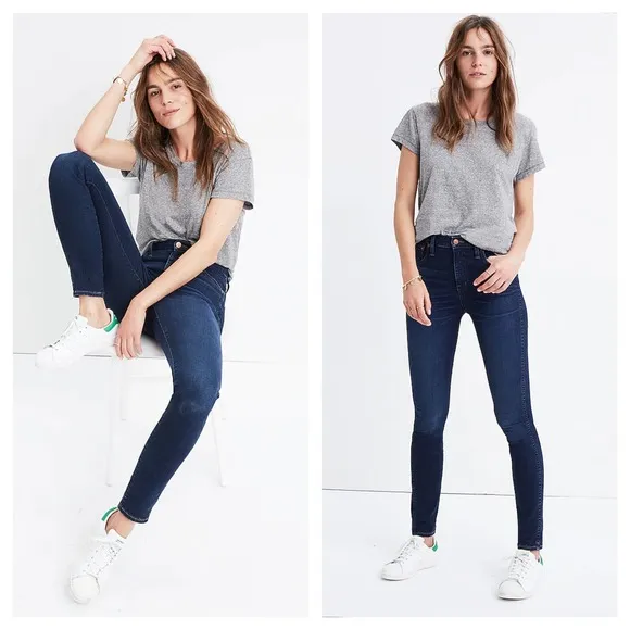 [Madewell] Dark Hayes Wash 10" High Rise Skinny Jeans Stretch Denim Size 26 - Image 2