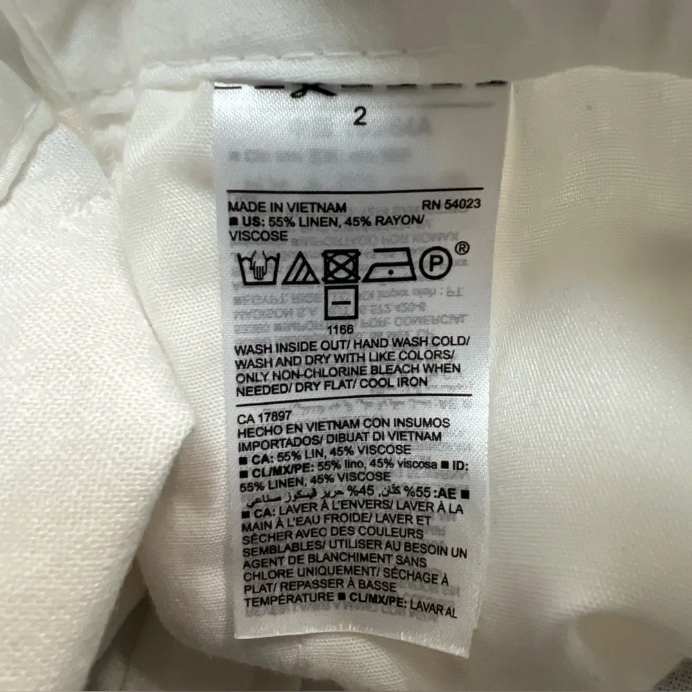 Old Navy White With Gold Palm Trees Linen Blend Casual Everyday Shorts‎ - Image 4