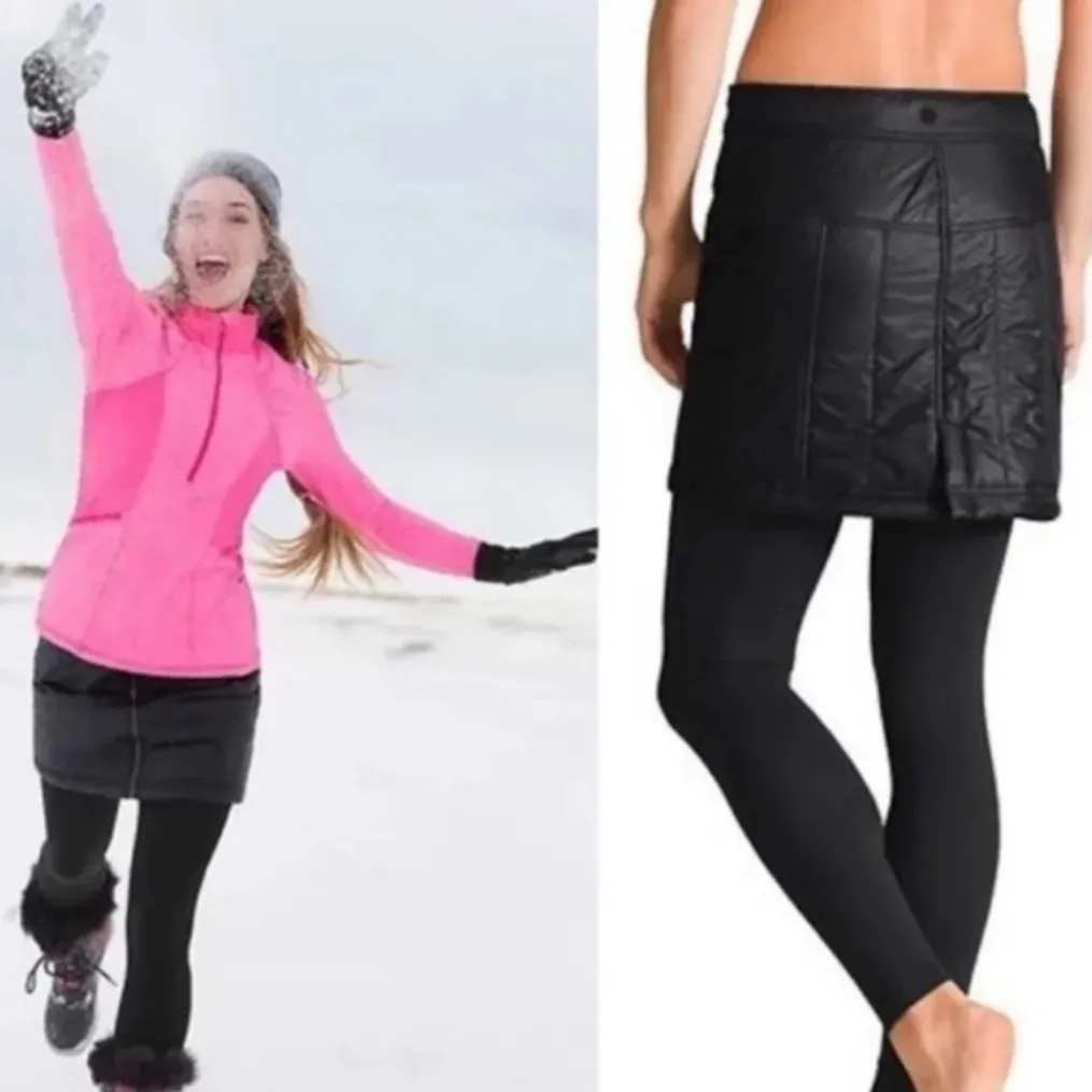 Athleta‎ Toasty Buns Primaloft Quilted Mini Puffer Skirt Black 6 - Image 2