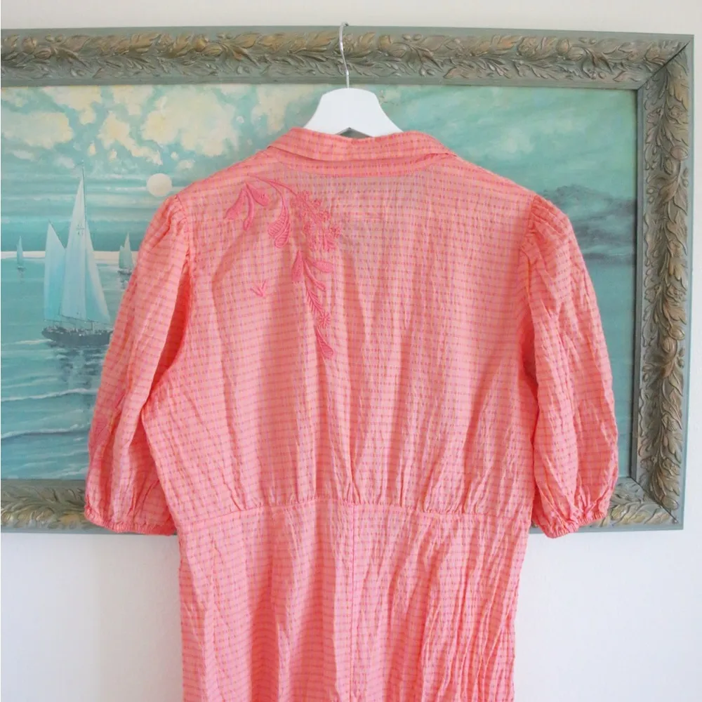 Johnny Was Gingham Embroidered Dress SZ M - Image 12