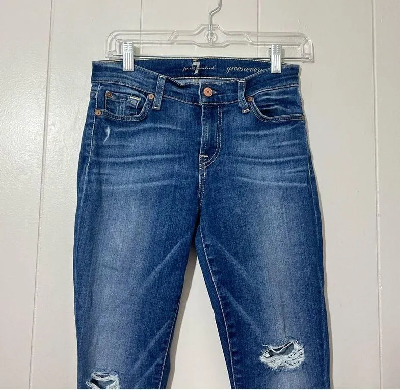 7 For All Mankind Womens Gwenevere Skinny Jeans Blue Size 26 - Image 3