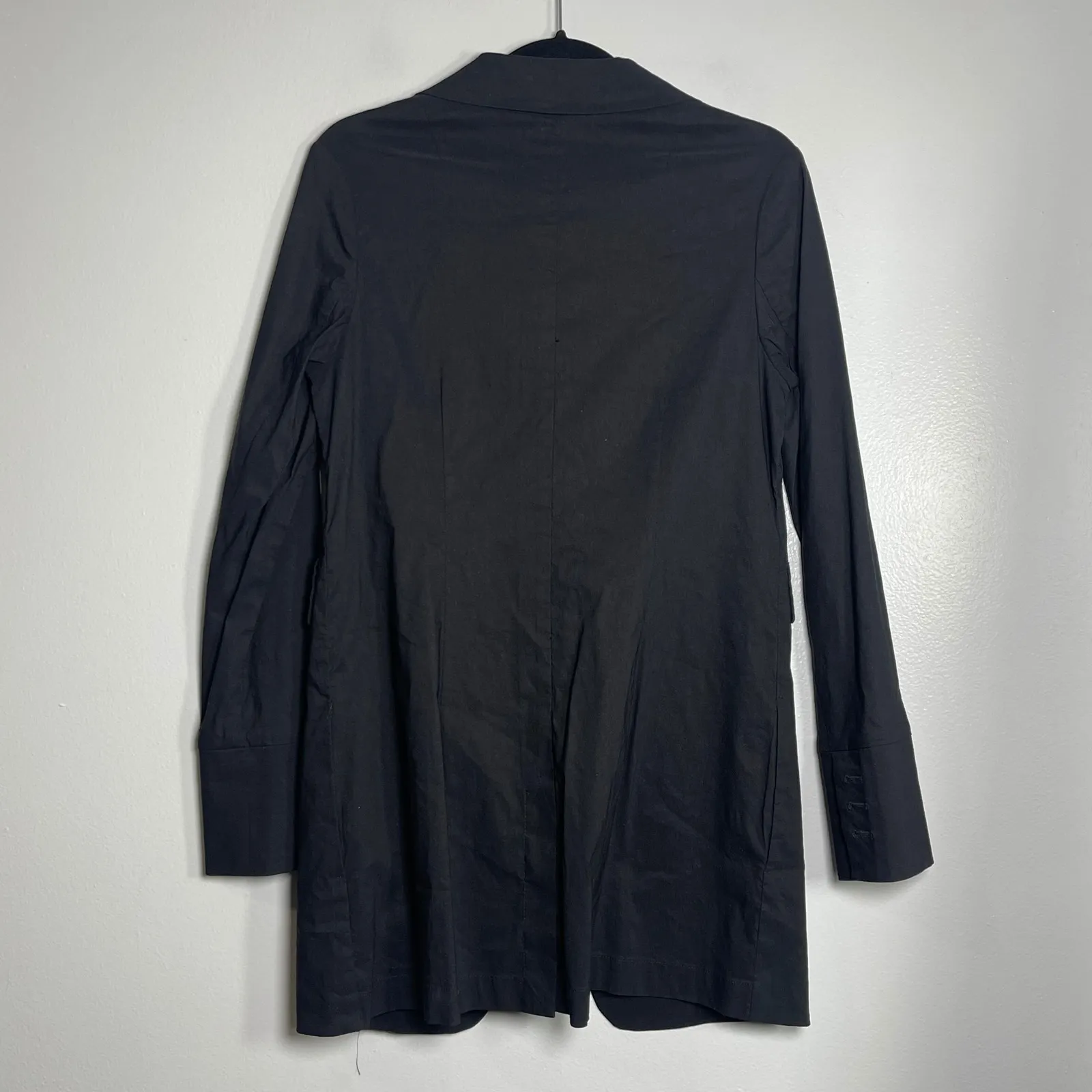 PETER O MAHLER Long Blazer Jacket Size 1 Small Black Minimalist Lagenlook Career - Image 7